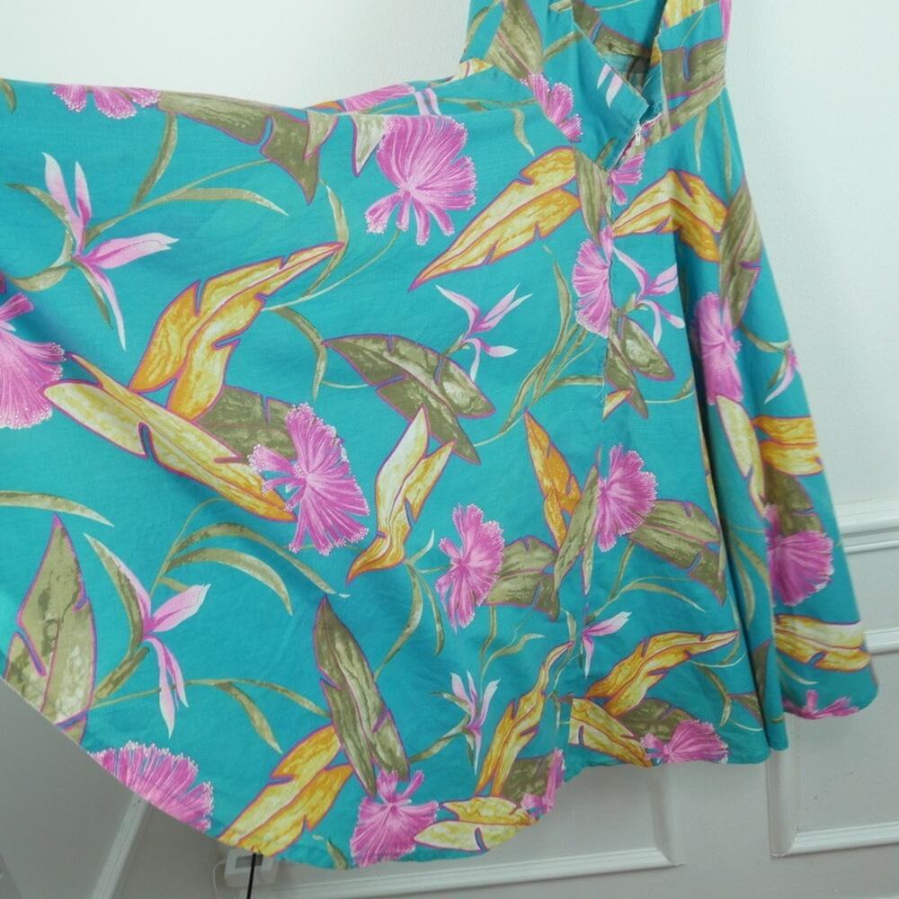 Vintage Retro Halter Dress Pinup Fit Flare Circle Skirt Tropical Rockabilly S - Picture 6 of 8